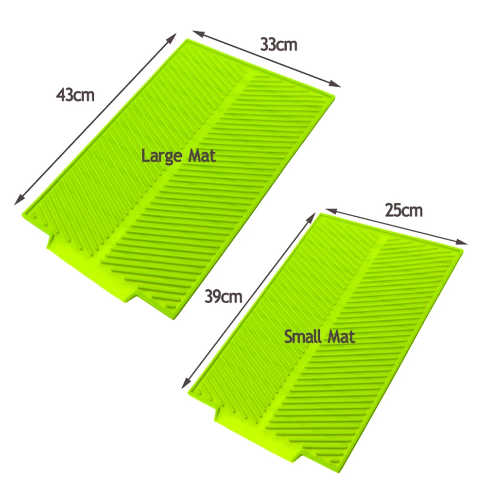 Прямоугольный силиконовый сливной коврик для сушки посуды, термостойкий нескользящий поднос, набор массажных ковриков для кухни, коврик для посуды