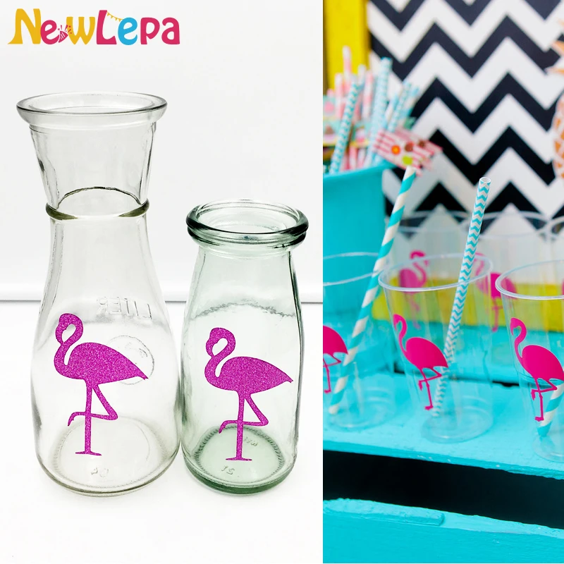 

Hawaiian Rose Pink Flamingo Stickers Disposable Cupcakes Box Yakult Multi-Pleasure Party Decorations