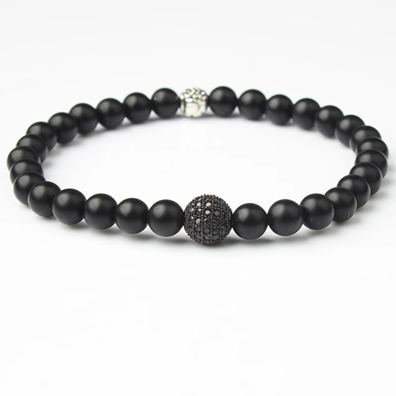 

LanLi natural Jewelry 6mm black onyx stones beads bracelet series Attractive male and female ornaments and amulets