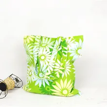 YILE 2-х слойный хлопковая холщовая хозяйственная сумка-тоут, сумка для переноски-Подсолнух с зеленой внутренней отделкой 425C