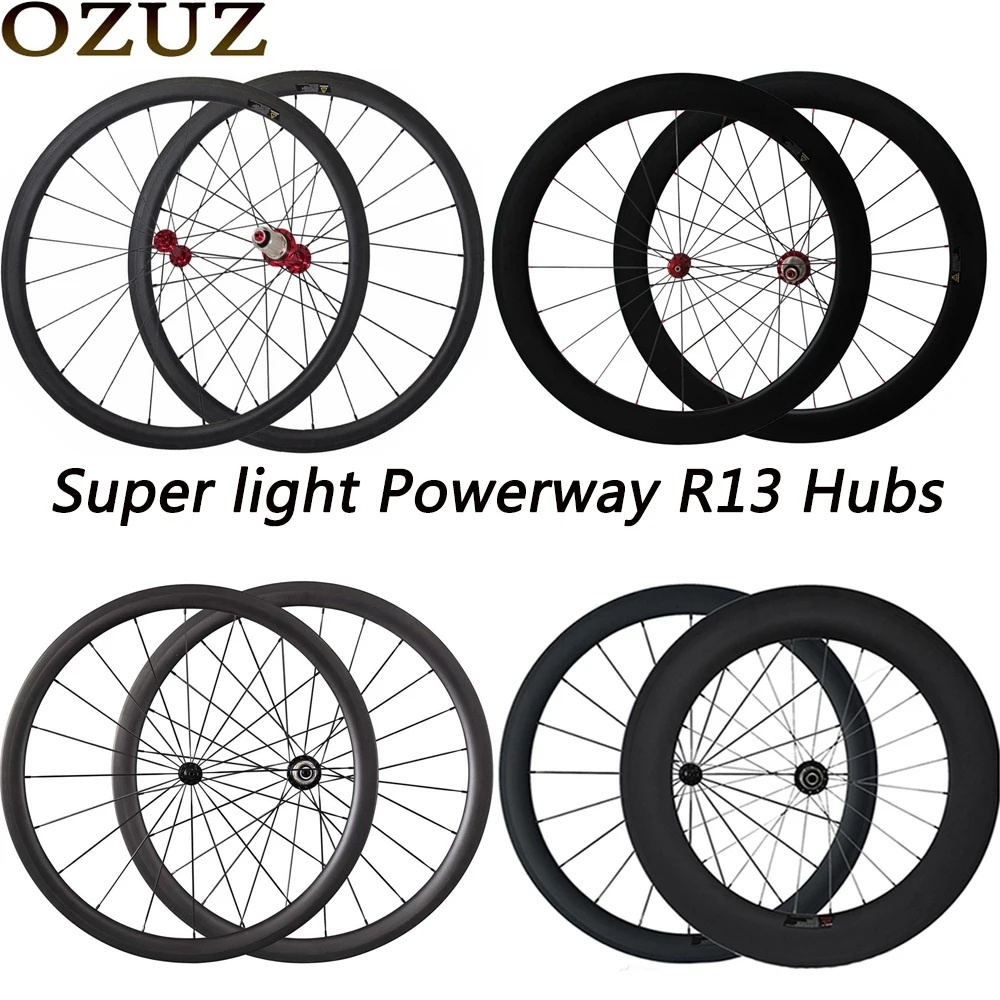

Super Light 23 mm Width Carbon Wheels 3K Bicycle Wheelset Powerway R13 Hub 38 mm Depth Tubular 700c cycling wheelset 3K Matte