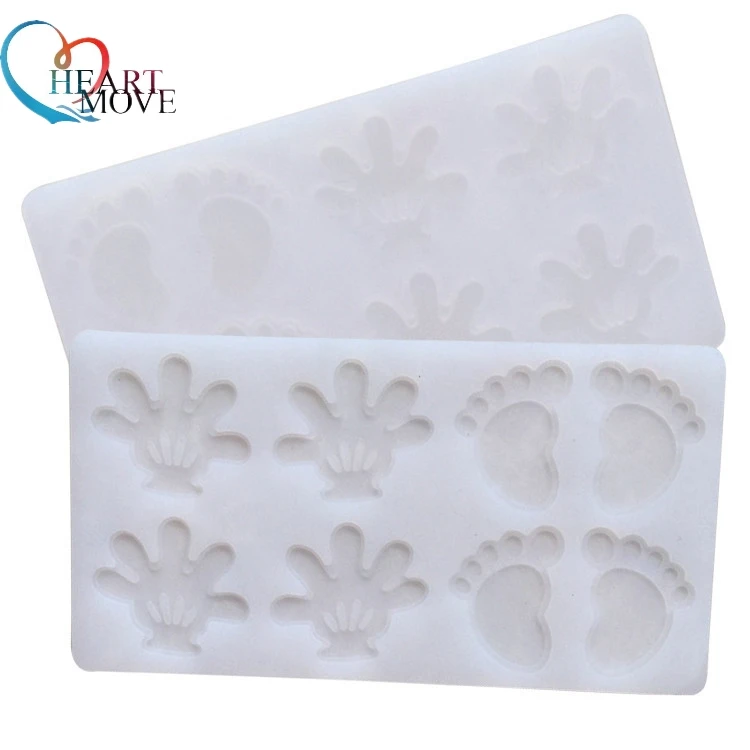 

1 pcs Hand footprints little feet shape,inserts chocolate Food-grade silicone, biscuit mold, cake decorating tool cake mold 9574