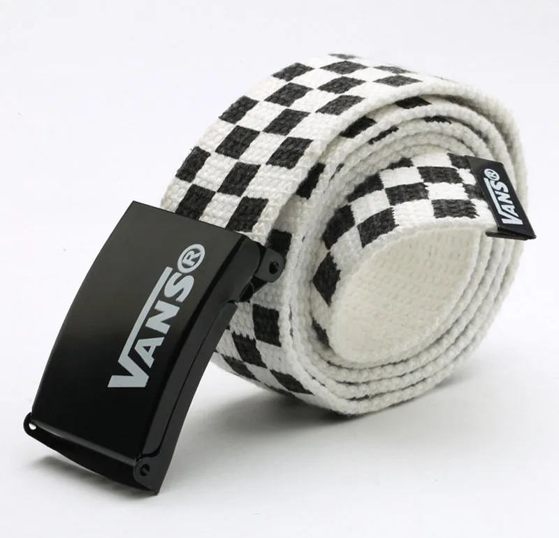 

Mens Women's Unisex Plaid Webbing braided Canvas Metal Buckle Belt Male Luxury Casual Straps Belt For women Ceintures homme