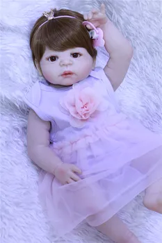 

Bebes reborn NPK Full silicone dolls reborn babies toys gift purple princess bonecas menina can bathe real alive reborn