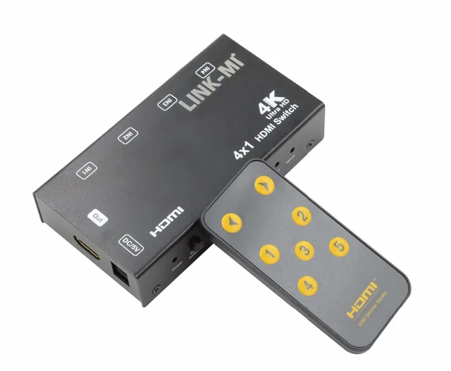 Cheap LINK-MI CEC HDCP 3D Ultra HD 4Kx2K 4x1 HDMI Switcher With Auto Switching Supports PIP 4 In 1 Out