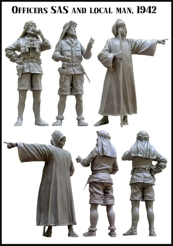 

EM 48002 1/48 World War II British Airborne Special Service SAS Officer and Local Civilians North Africa Front, 1942