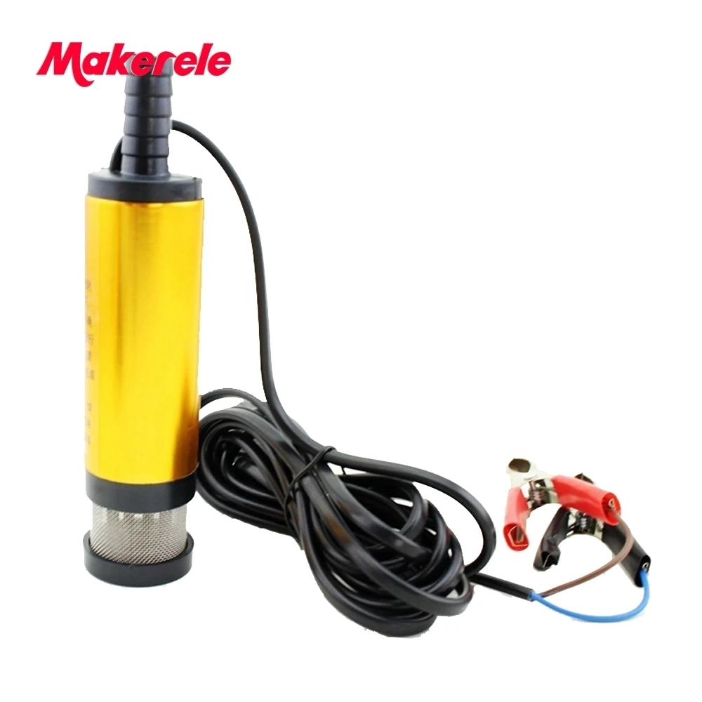 

Mini 12V Diameter 38MM Electric Water Oil Car Camping Submersible Diesel Transfer Pump Oil Pump Aluminium Alloy Belt Filter Net
