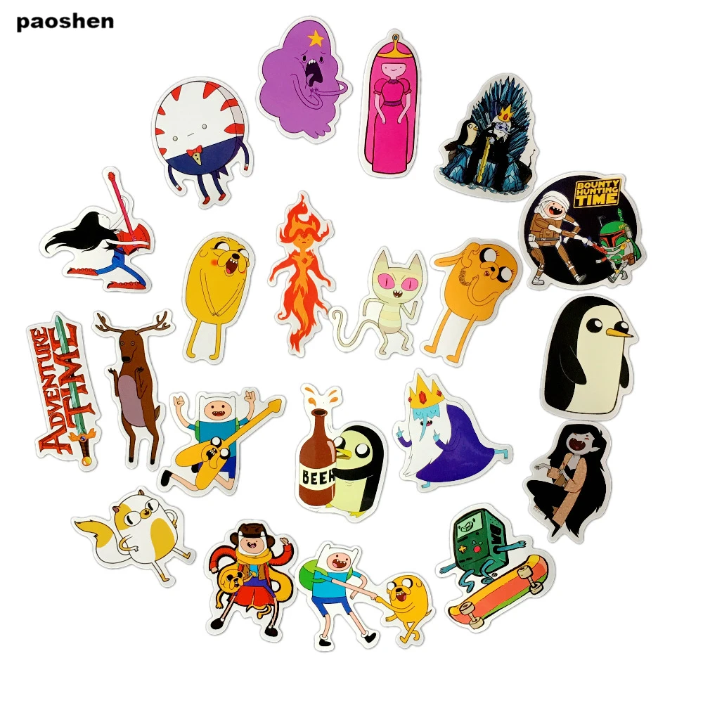 

25 Pcs Adventure Time Pvc Waterproof Doddle Sticker For Luggage Skateboard Phone Laptop Moto Guitar Bicycle DIY Adesivi Stickers
