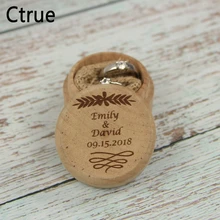 Изготовленные на заказ деревенские свадебные кольца-носитель гравировка на дереве круглая коробочка для кольца обручальное кольцо коробка деревянные персонализированные имя и Дата кольца коробки