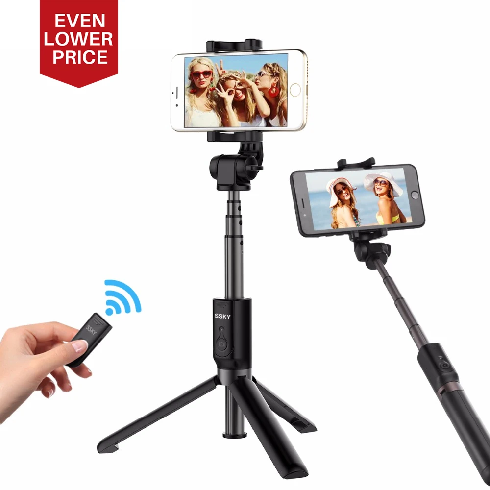 Ulanzi 3 in 1 Handheld Phone Tripod Selfie Stick Extendable Monopod with Bluetooth Remote Control for