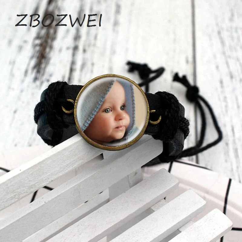 

Personalized Leather Bracelet Your Baby Grandpa and Grandma Mom and Dad love this private custom for this family gift