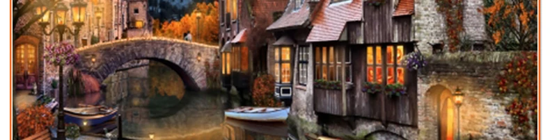 venice autumn canal fall scenery full mosaic diamond painting diy crystal patchwork wall sticker 5d diamond embroidery landscape1975_05
