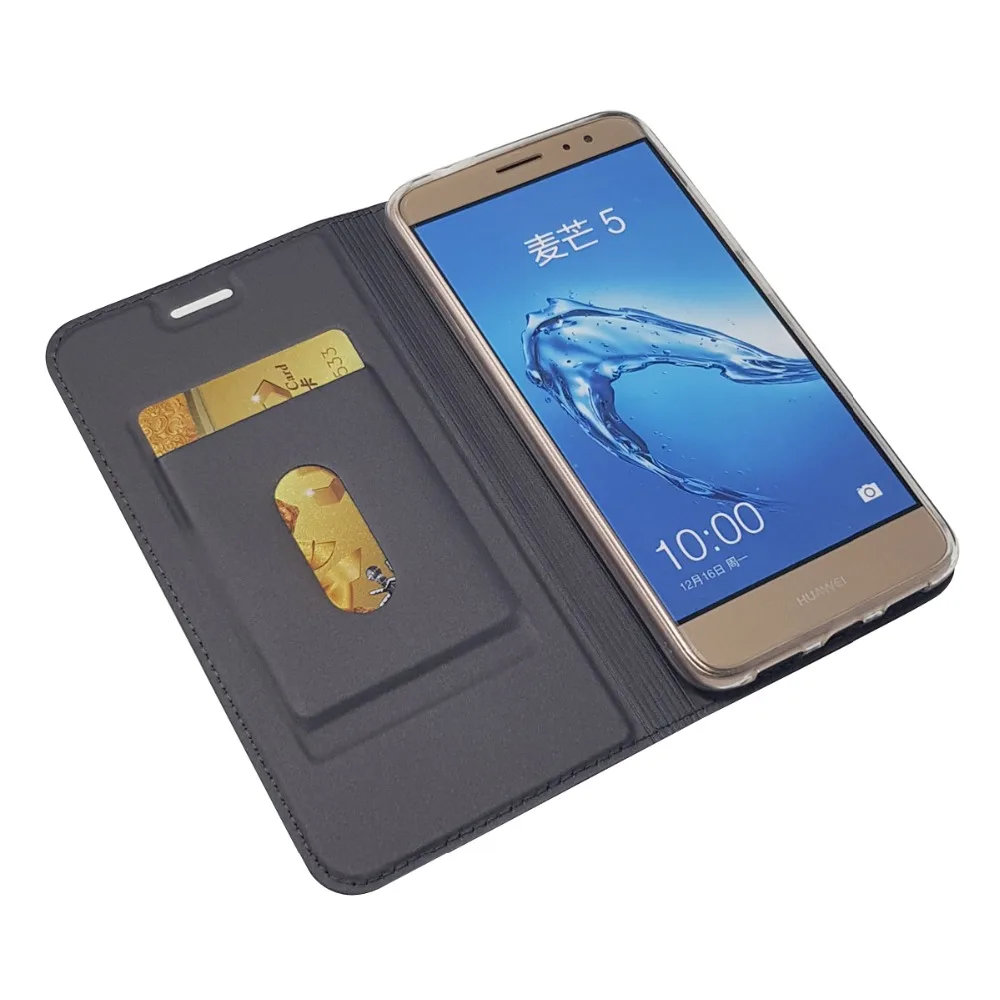 Чехол для Huawei maimang 5 ультра-тонкий кожаный магнитных флип бумажник чехол для G9 Plus / nova plus