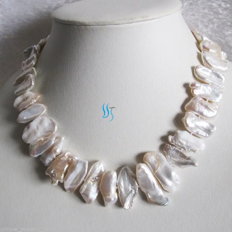 

RHJ0016 White Pipa Freshwater Pearl Necklace Fashion Jewelry (A0329)