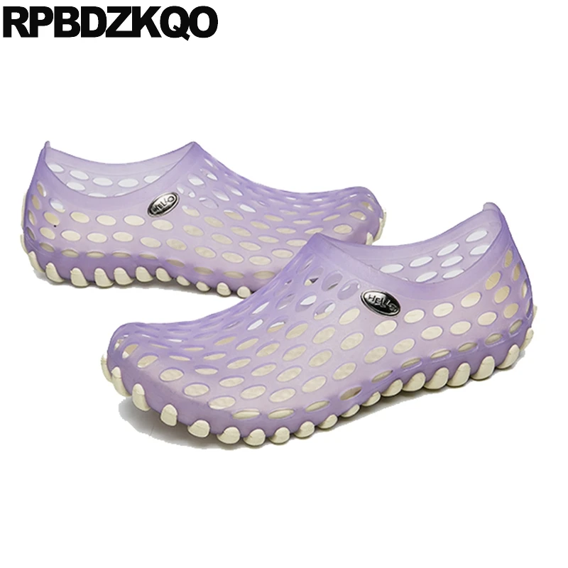

Waterproof Closed Toe Runway Purple Shoes Garden Clogs Flat Men Size 45 Rubber Mens Sandals 2018 Summer Outdoor Gardening Large