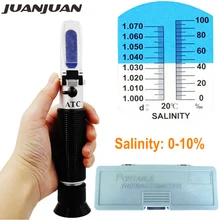 Ручной рефрактометр солености 0-10% аквариумная соленость воды тестер гидрометр ATC с розничной коробкой скидка 32