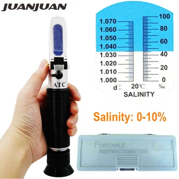 

Handheld Salinity Refractometer 0-10% Aquarium Salt Water Salinity tester Hydrometer ATC with retail box 32% off
