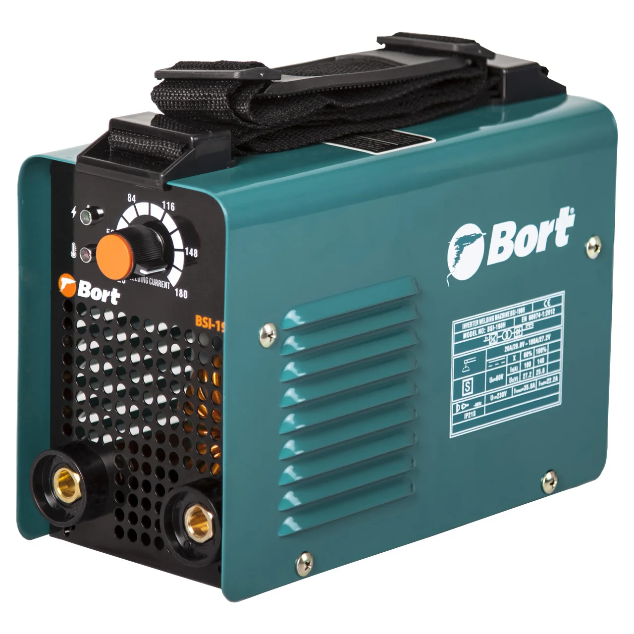 Аппарат сварочный инверторный Bort BSI-190H (Диапазон тока 10-180A, Мощность 5300 Вт, Диаметр электрода 1,6-4 мм, Плечевой ремень)