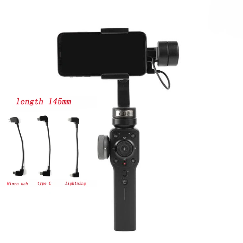 Ручной зарядный кабель Zhiyun Smooth 4/3 с аккумулятором 145 мм и разъемом Micro USB/Type C/Lightning