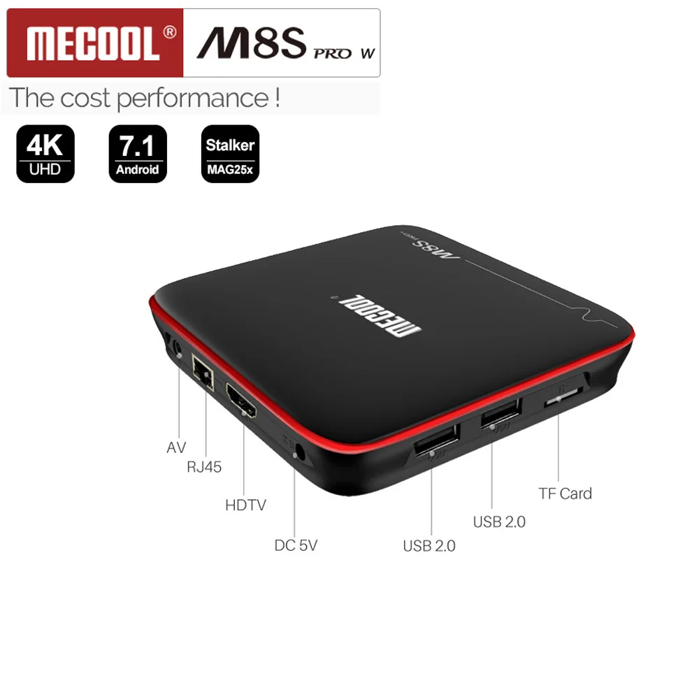 Mecool M8S PRO W с ТВ Amlogic S905W 4 ядра Android OS 7 1 версия поддержкой голосовой Управление 2G