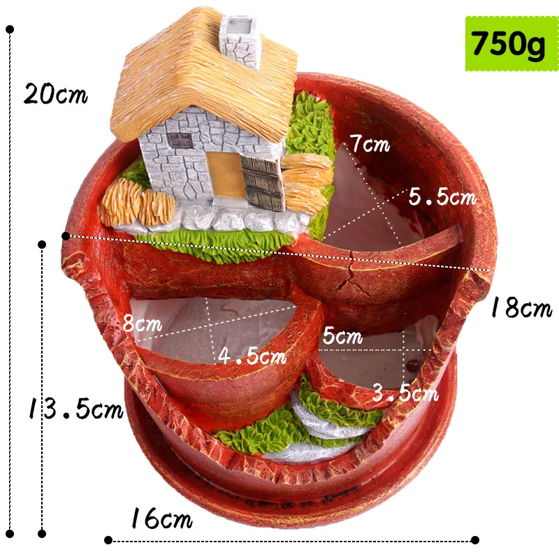 Новое прибытие смолы здание суккулентная плантатор нежный пасторальный дом мох контейнер большой горшок для дерева бонсай гриб ваза - Цвет: style 2