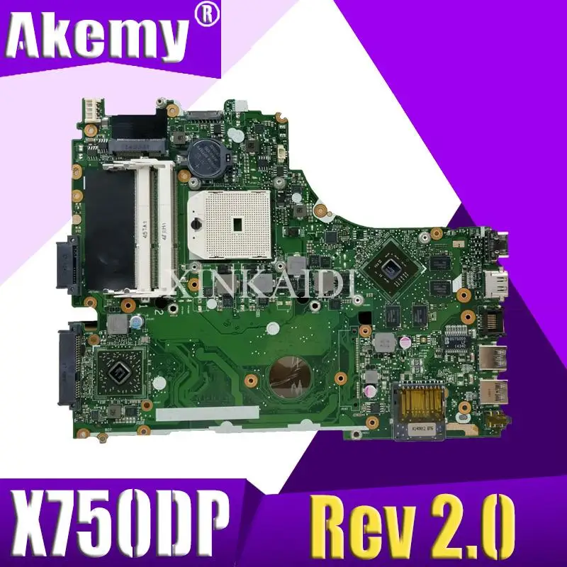Продажа X550DP Дифференциальная Сигнализация пониженного напряжения для ASUS X750DP K550D X550D X550DP Материнская плата ноутбука X750DP Rev2.0 материнская плата 100% тес...