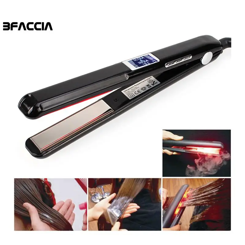 

Bfaccia Hair Straightener Ceramic Ultrasonic Infrared Hair Flat Iron Seam Hair Straightening Iron Curler Hair Styling Tool New