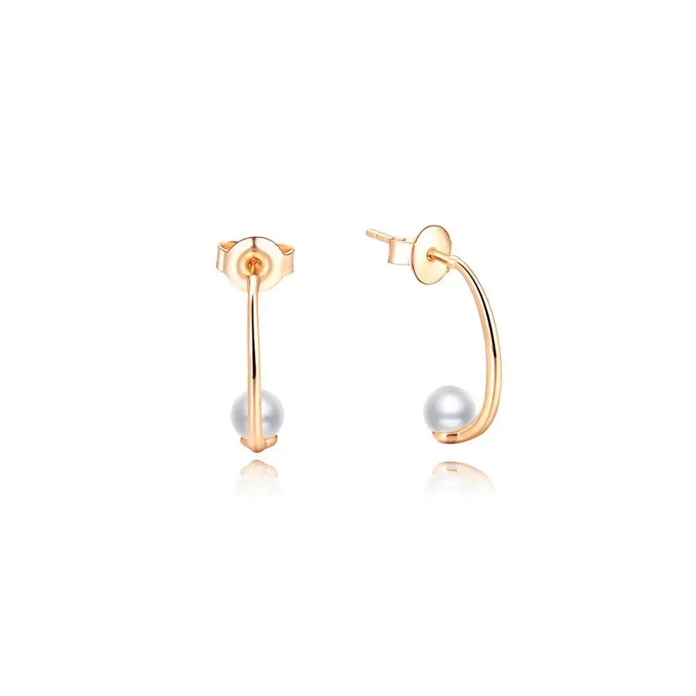 

Singreal 925 Sterling Silver Half Hoop Crescent Moon Earrings with Pearl for Women Jewelry Couple Gift Wedding