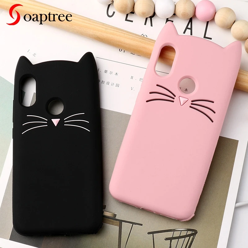 

Soaptree 3D Cute Silicone Case For Xiaomi Redmi 6 Pro Cases Cartoon Beard Cat Soft Cover For Xiaomi Mi A2 Lite Protective Bumper