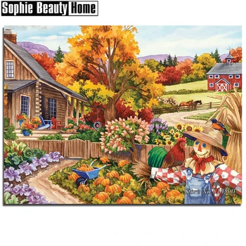

Diy 5D Diamond Painting Cross Stitch House Pumpkin In Farm Diamond Embroidery Pattern Full Drill Mosaic Home Decor Art 187244