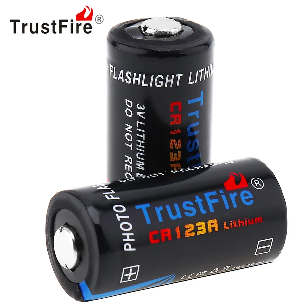 

2pcs TrustFire 1400mAh CR123A 3V Lithium Battery with Safety Relief Valve for Flashlight Headlam Camera