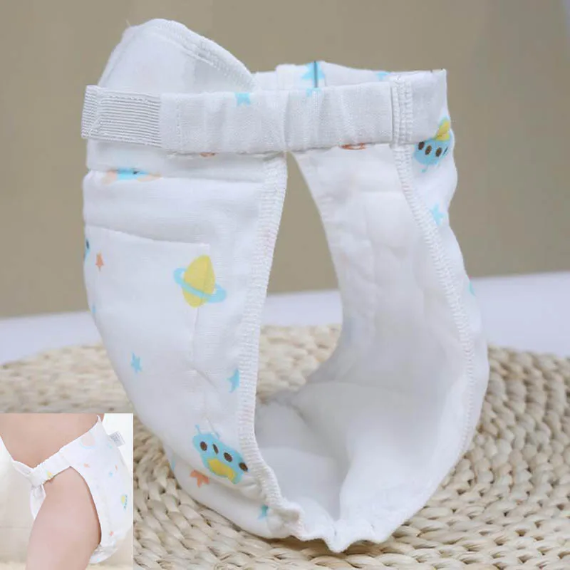 4pcs/lot 100 Pure Cotton Gauze Baby Cloth Diaper Adjustable Washable