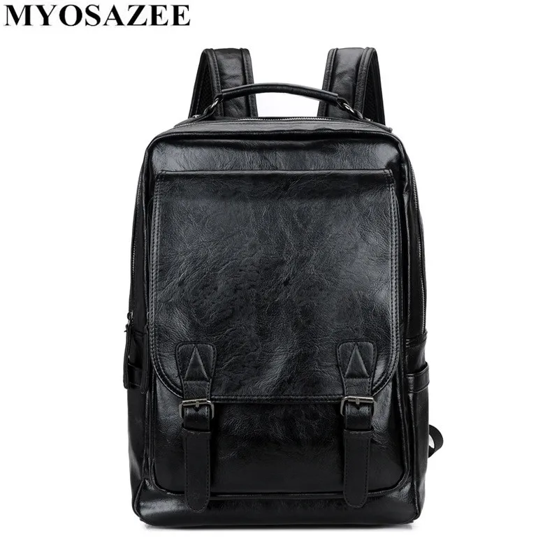 

PU Leather Men Backpacks Male Famous Brand Casual Backpacks Men Laptop Backpack Black School Backpack Business Travel Bag