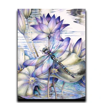 

Diy Painting Diamond Cross Stitch Full Square & Round 3D Diamond Diamond Mosaic Embroidered Dragonfly and lotus
