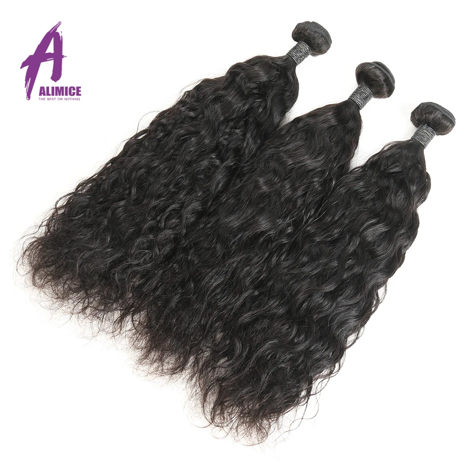 Alimice Hair Bundles Brazilian Wet And Wavy Human Hair 4 Bundles Deal 100% Remy Human Hair Weave Bundles 8-30inch Can Be Dyed (15)