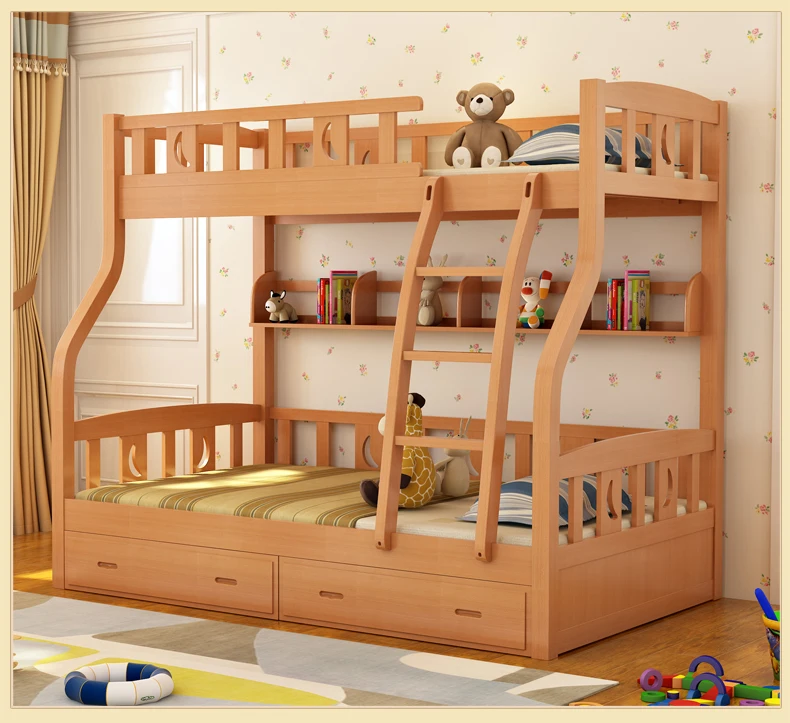 

Children Beds multi-function environmental children bunk bed with drawer