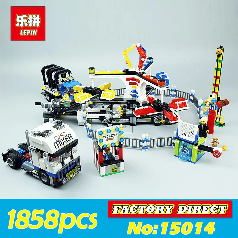 

New LEPIN 15014 1858Pcs Amusement park The carnival Model Building Blocks Set Compatible CREATOR 10244 Architecture toys gifts