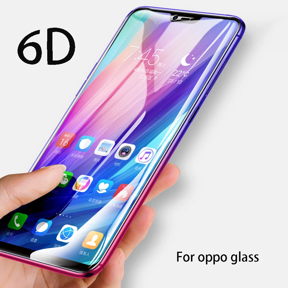 6D закаленное Стекло высококачественный защитный чехол для OPPO F5 F7 F11 F11Pro R15 R17 Realme 2 3