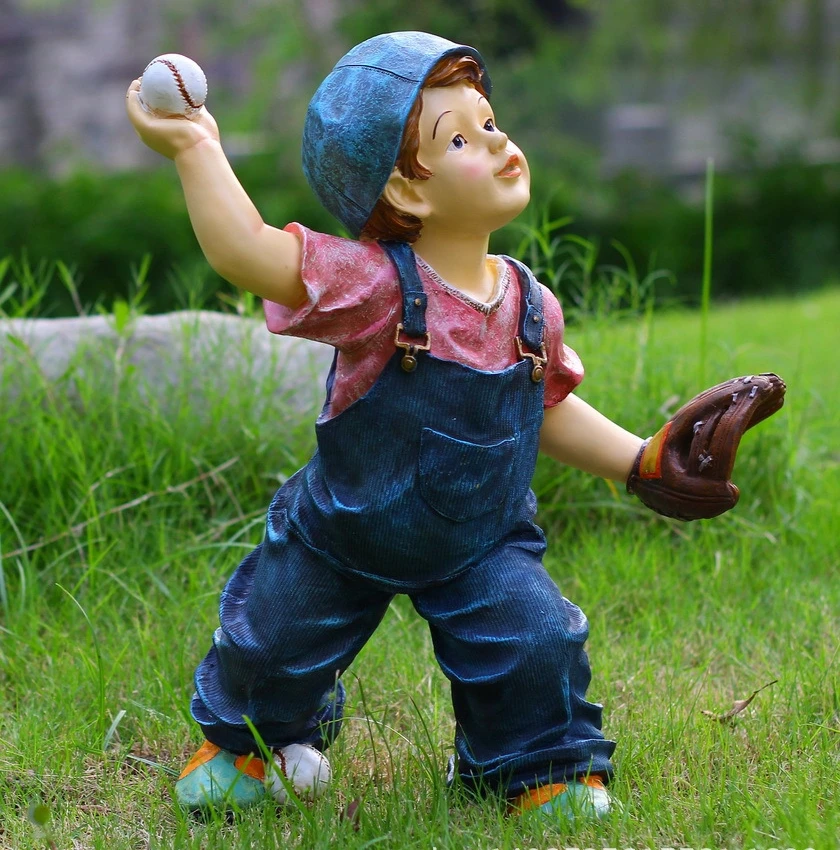 Landscape resin figures ornaments sport children home outdoor garden