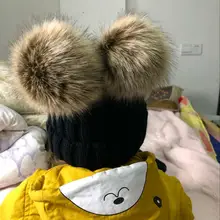 Одежда для мамы и ребенка одинаковые тёплые вязаные шапки флисовая шапка тамбурной Вязки Зимняя норки помпоном детская мама Головные уборы шляпа шапки