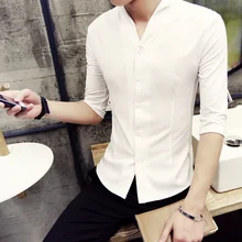 Мужская Новая летняя украшенная рубашка с пятью рукавами Мужская модная рубашка Brit Edition Мужская рубашка