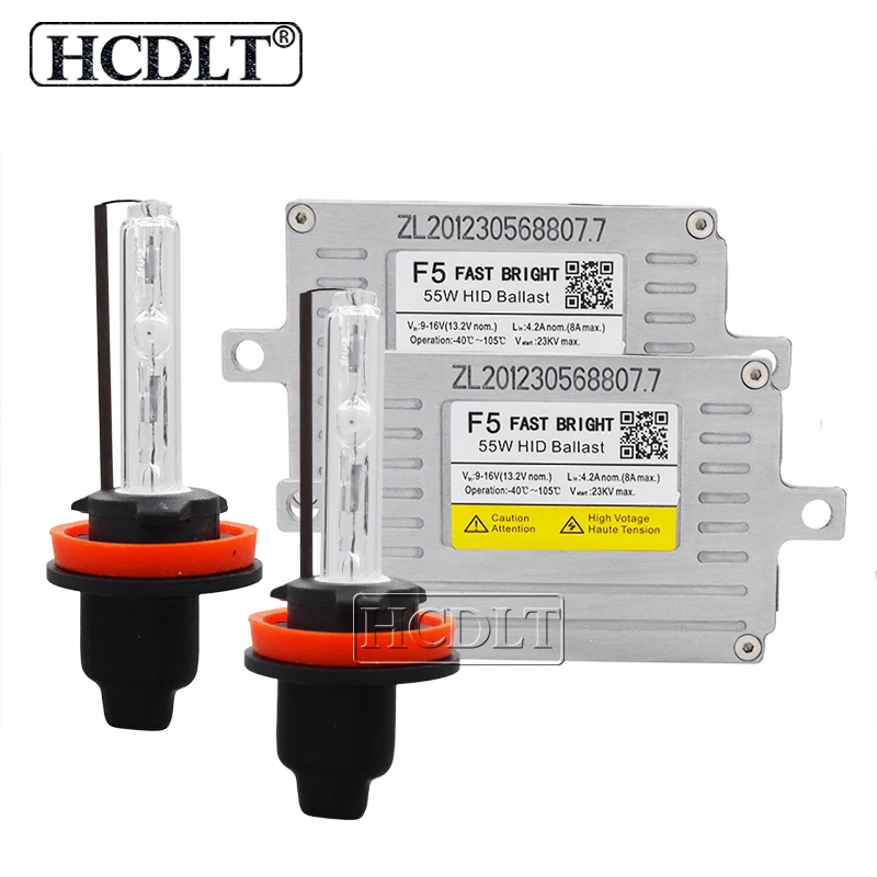 Hcdlt AC 55 Вт Xenon H7 Cnlight H1 H3 H11 HB3 HB4 D2H HID комплект для переоборудования 55 Вт ДЛТ F5 Быстрый яркий HID Тонкий Балласт 4300K 5000K 6000K