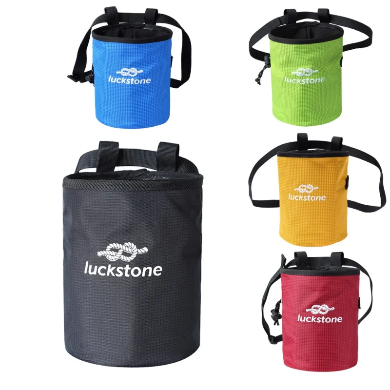

Large Gymnastics Rock Climbers Outdoor Climbing Chalk Bag With Drawstring Closure Adjustable Belt & Brush Slot