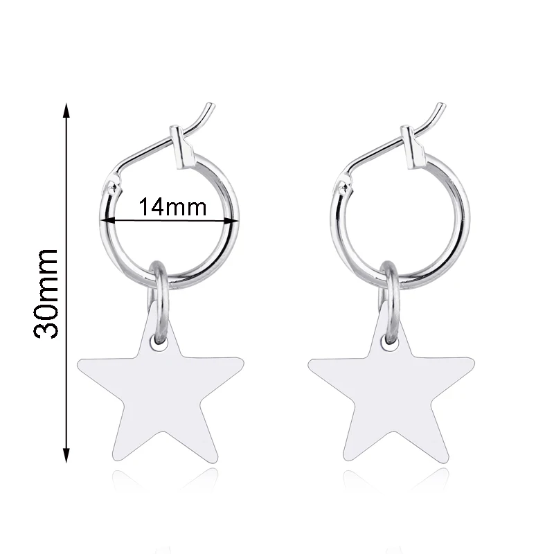 Hoop-Earrings-Handmade-Silver-Gold-Color-Simple-Star-Earring-For-Women-Men-Chic