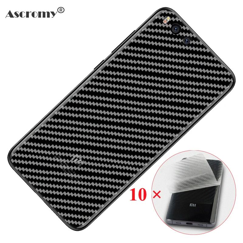 

Ascromy 10 pcs 3D Carbon Fiber Sticker Anti-scratch Back Cover Protector for Xiaomi Mi6 Protective Film Soft Phone Accessories