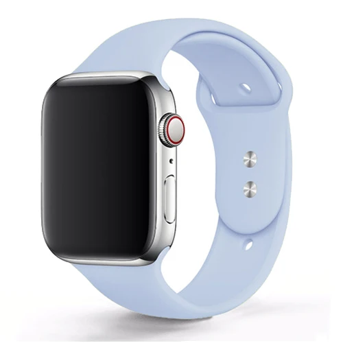 Силиконовый ремешок для спортивных часов для apple watch, ремешок 42 мм, 38 мм, версия apple watch 5/4/3/2/1 браслет для iwatch 44 мм 40 мм резиновый ремешок для часов ремень - Цвет ремешка: 24-gray blue