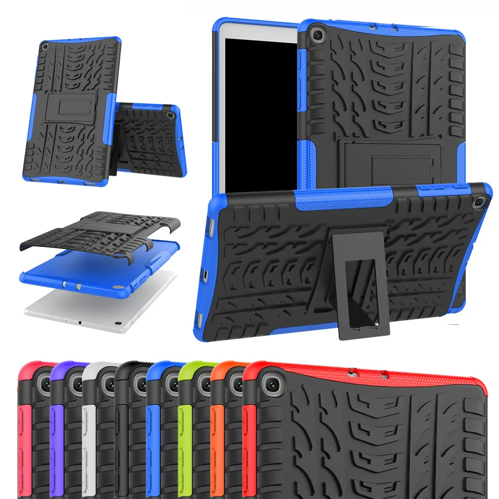

Case cover Shockproof Shell Hard Rubber Case For Samsung Galaxy Tab A 10.1 2019 SM-T515/ T510 Cover Stand Case