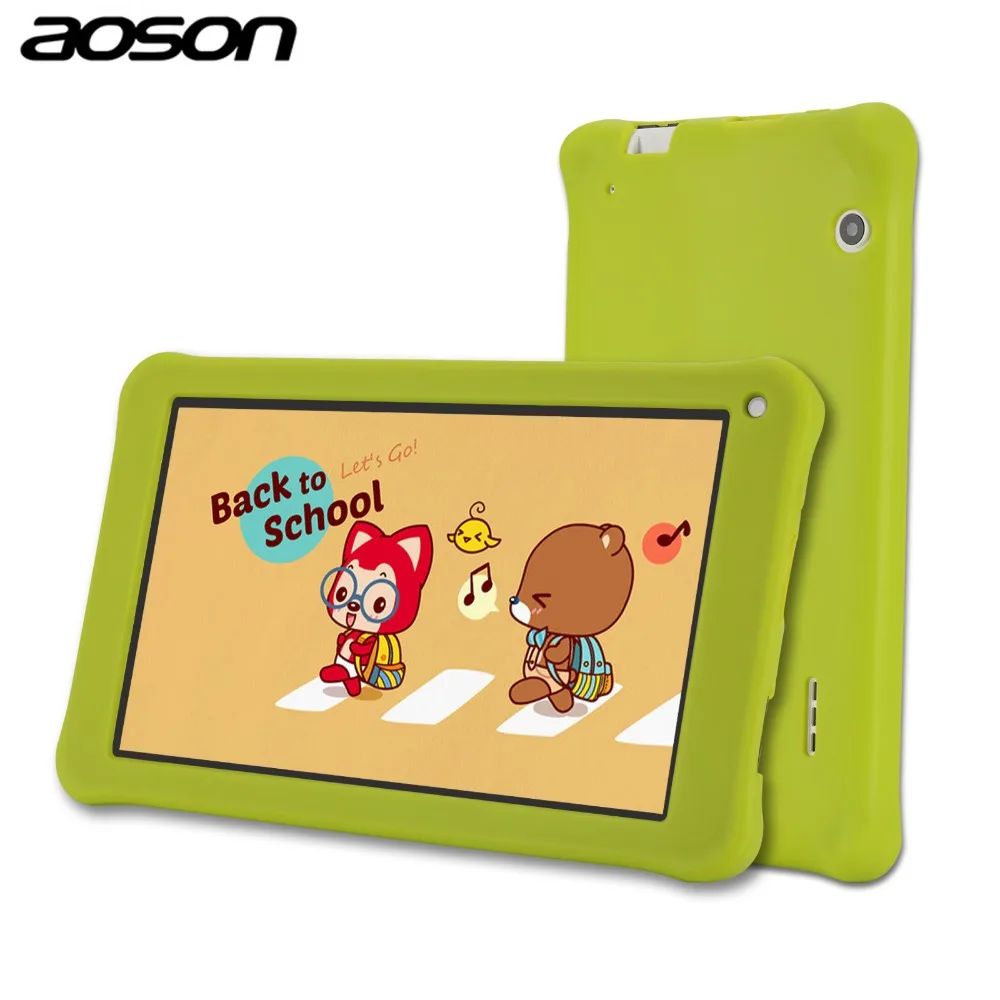 Детский планшет aoson M753 7 дюймов планшет 16 ГБ + ГБ 1 ГБ Android 7,1 планшетный ПК для обучения детей с силиконовым чехлом программное обеспечение