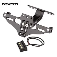 Vehemo Universal CNC de Aluminio de La Motocicleta de la Matrícula Trasera Con Led Para Honda Suzuki