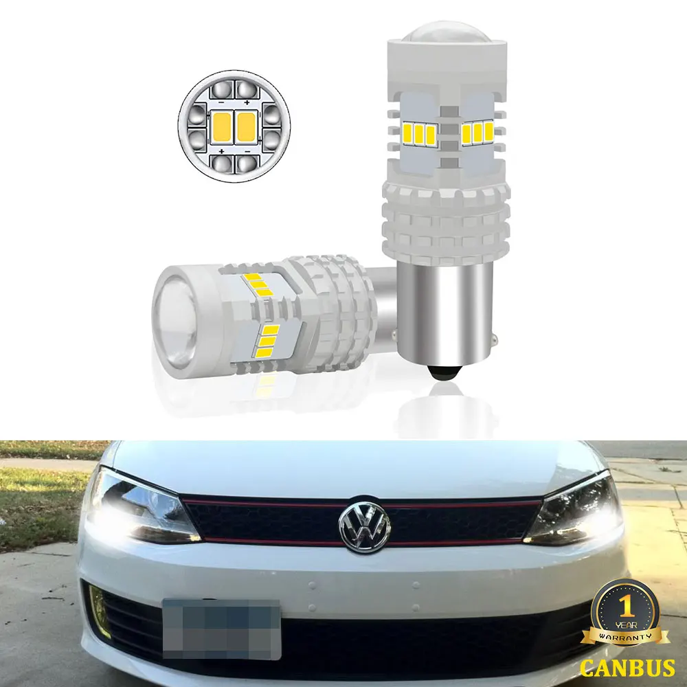 2 шт. CANbus безошибочные Белые 1156 P21W светодиодный ные лампы для VW Volkswagen MK6 Jetta дневные